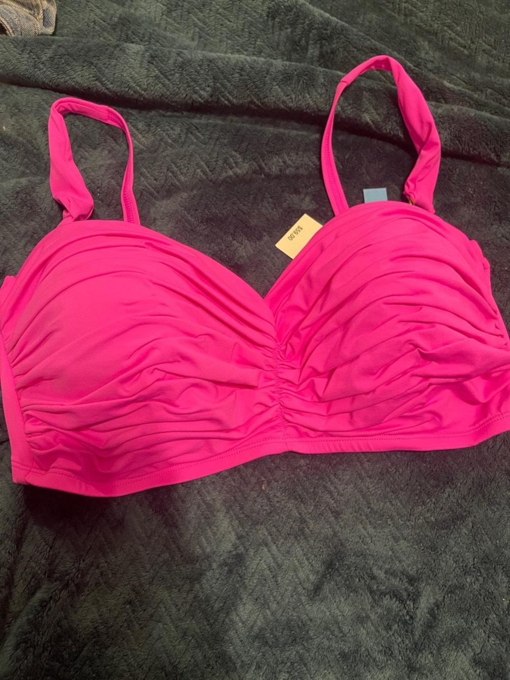 Bleu Rod Beattie Hot Pink Ruched Swim Top